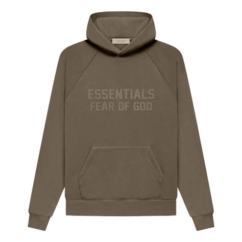 fear of god essentials wood hoodie